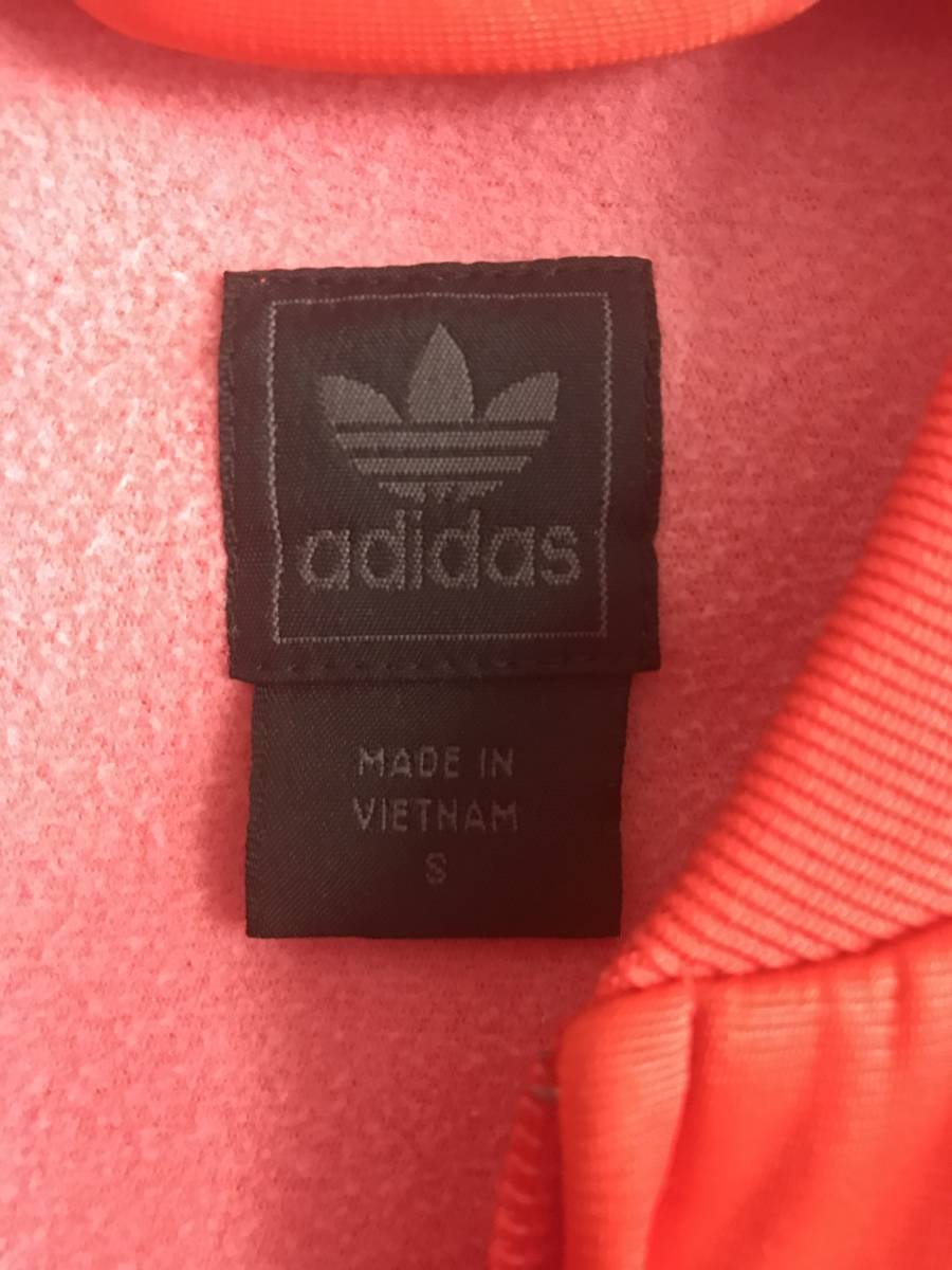  Adidas adidas lady's orange color USA sport wear jersey outer garment S size secondhand goods conspicuous scratch . dirt. less 