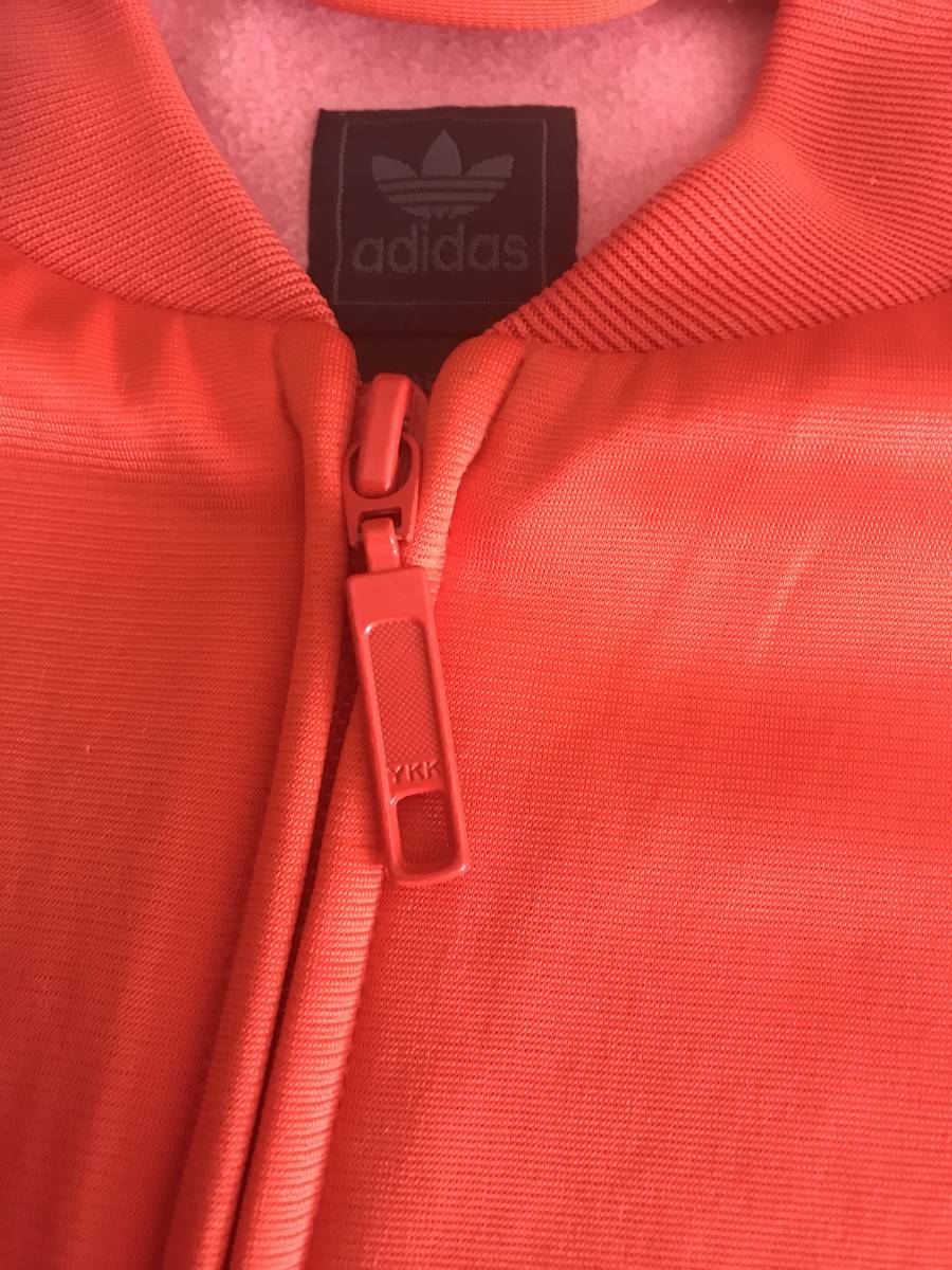  Adidas adidas lady's orange color USA sport wear jersey outer garment S size secondhand goods conspicuous scratch . dirt. less 