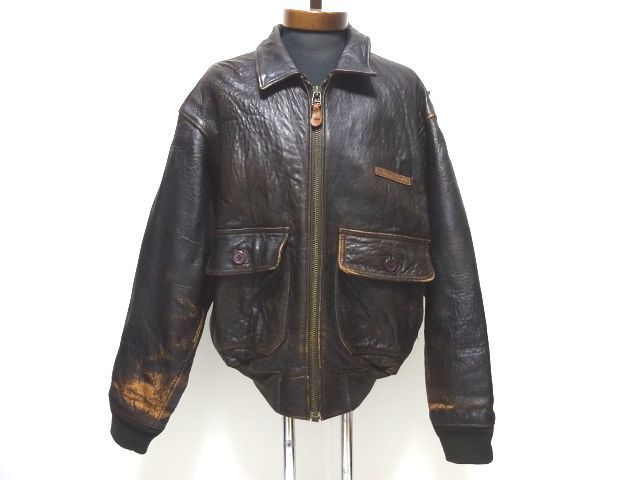 AVIREX 90s vintage original G-1 FLIGHT JACKET L size / アビレックス レザー フライトジャケット 革ジャン メンズ 初期 当時物_画像1