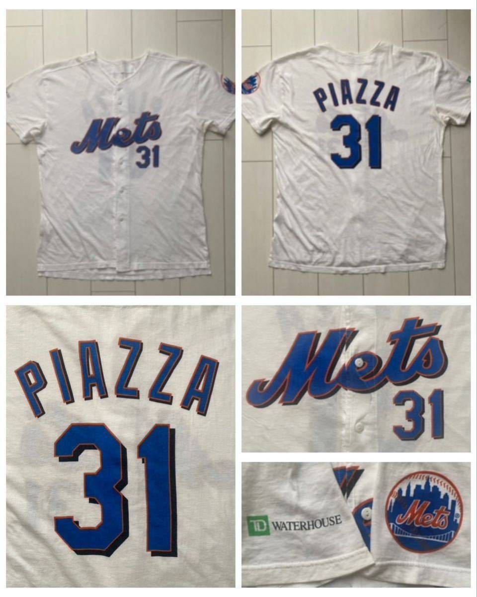 送料無料 美品 90s 00s vintage ビンテージ MLB newyork mets ニューヨーク メッツ baseball Jersey shirt ベースボール シャツ Tシャツ XL