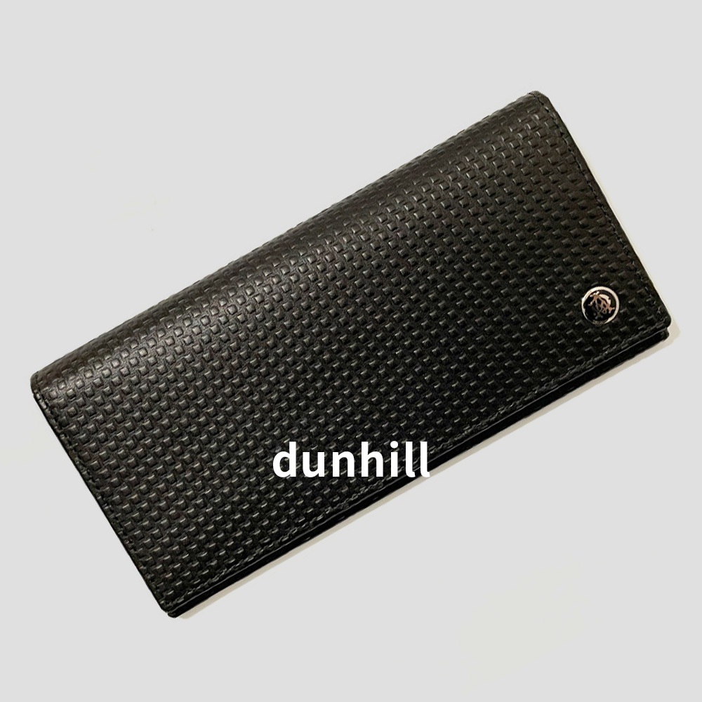 良質 美品 dunhill L2V312A メンズ 黒 レザー マイクロディーエイト 長
