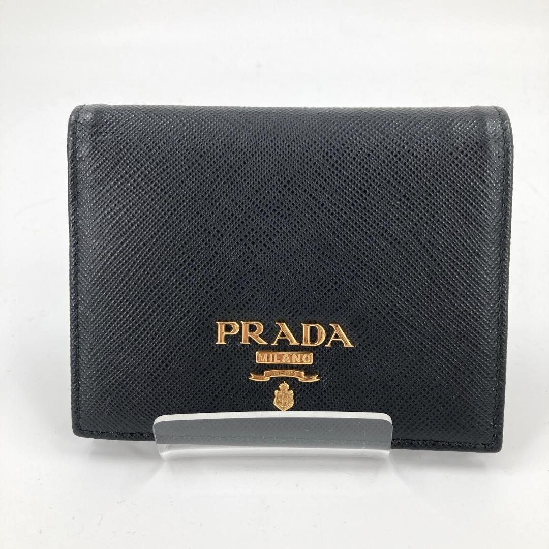 PRADA プラダ サフィアーノ 金ロゴ バイカラー ピンク 二つ折り