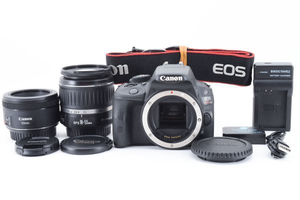 【美品】キャノン Canon EOS Kiss X7 ダブルレンズセット　単焦点レンズ＋ズームレンズ　《ショット数8347回》# 1382