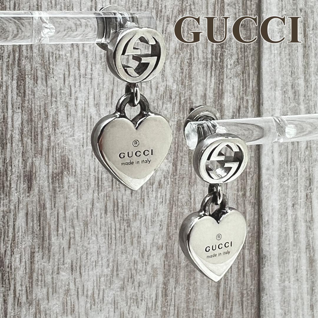 即出荷】 グッチ GUCCI ピアス スイングハート インターロッキングG