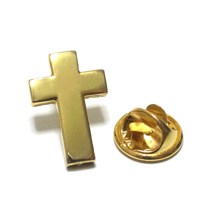 ラペルピン★ピンズ　十字架　クロス　ゴールド　ワンポイント　pin-1276_画像1