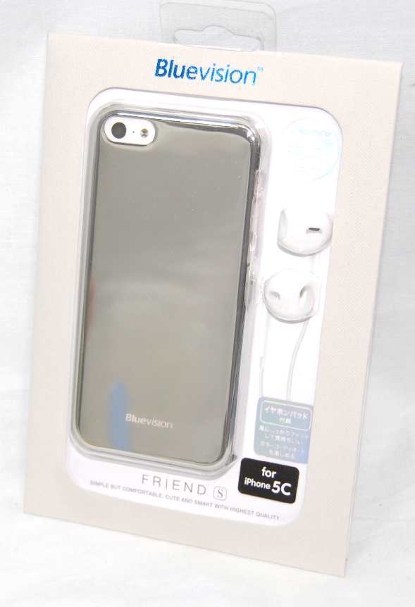 ♣　iPhone5c/液晶保護フイルム付き◆ミラー◆Bluevision イアホンパッド付ハードケース Metallic Mirror◆036y ♣_画像1