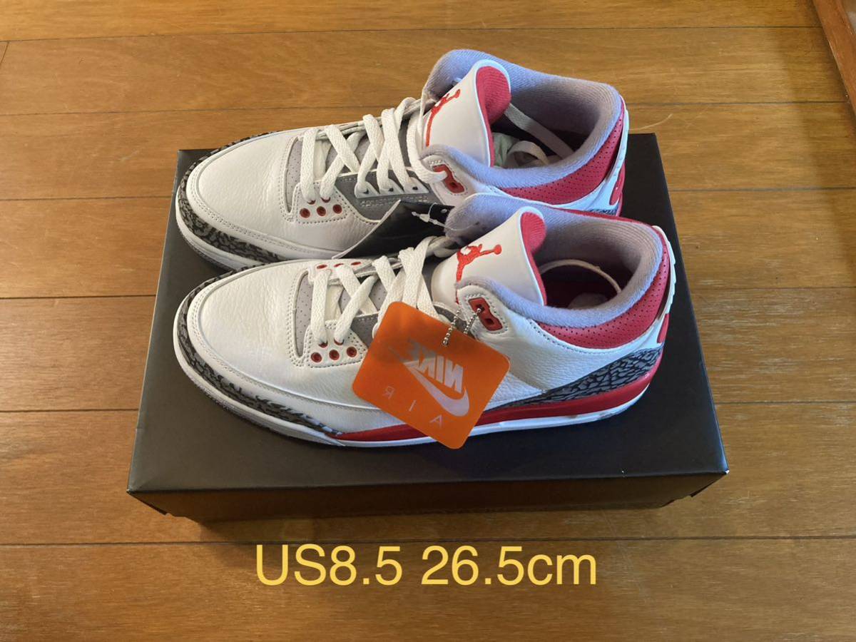 Nike Air Jordan 3 OG Fire Red US8.5 26.5cm DN3707-160 ナイキエア