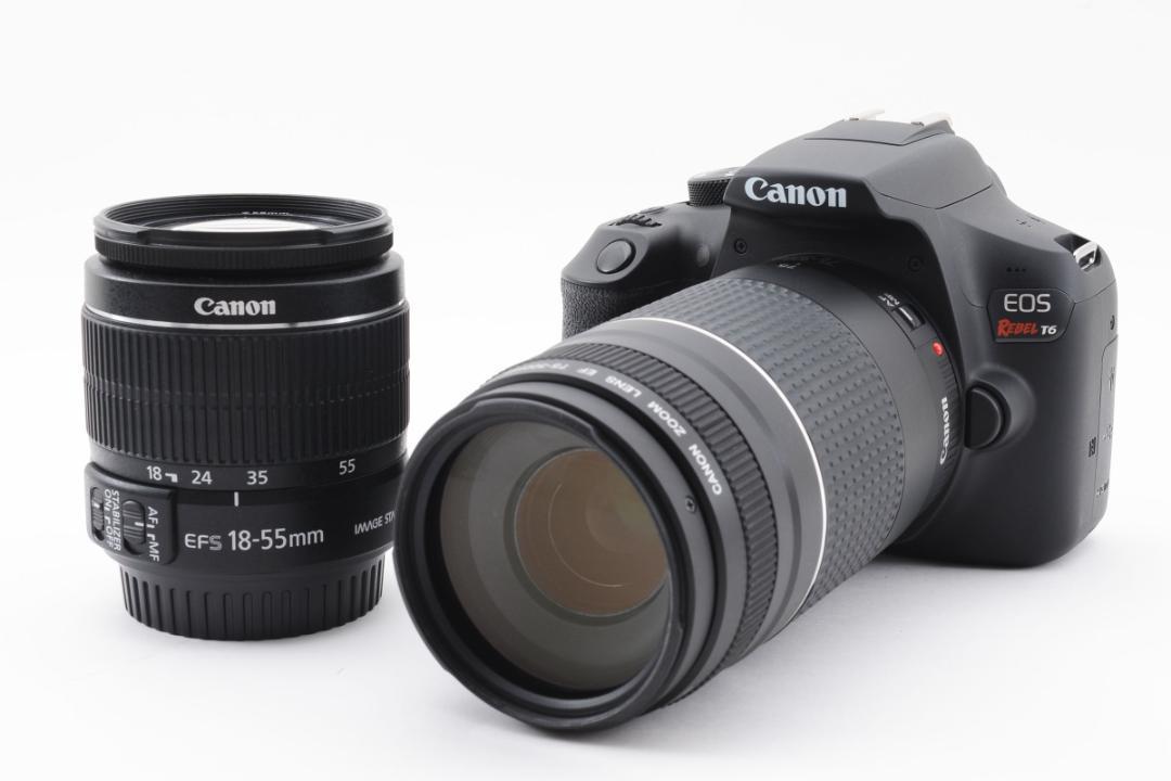 【C3260】Canon EOS Rebel T6 ダブルレンズセット (efs 18-55mm f3.5-5.6 is Ⅱ) (ef 75-300mm f4-5.6 Ⅲ) EOS Kiss X80_画像2