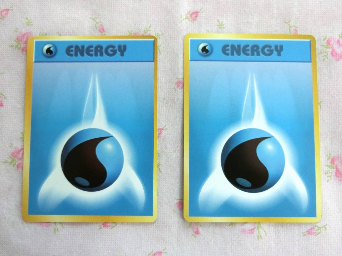 【送料無料】【中古☆美品】★ポケモンカードゲーム　ENERGY 基本エネルギーカード【水】４枚セット　旧裏面　ポケットモンスター ポケカ_画像3