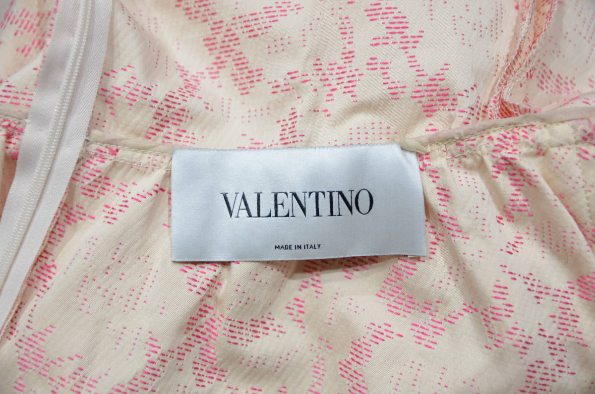 国内正規 VALENTINO ヴァレンティノ フラワー ジャガード ノースリーブ ワンピース 花柄 サイズ8 ピンク Y-286958 _画像3
