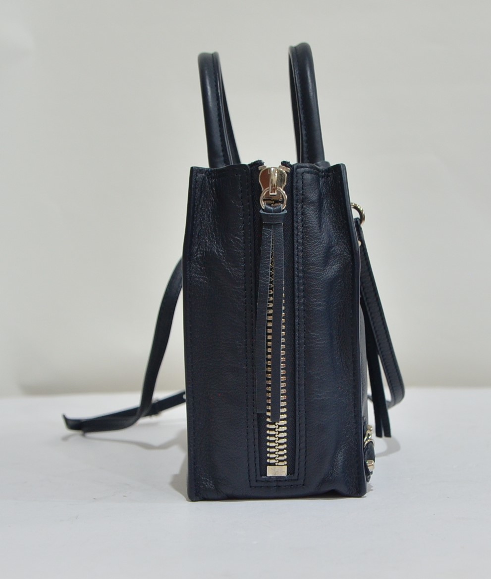 BALENCIAGA Balenciaga бумага Mini A4 плечо с ремешком 2WAY ручная сумочка сумка темно-синий Y-28852B