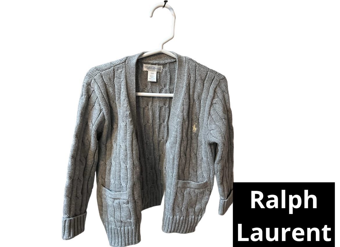 【中古品】ラルフローレン ベビー服 24m アウター ニットカーディガン ワンポイント ロゴ 刺繍 子供服 キッズ Ralph Lauren_画像1