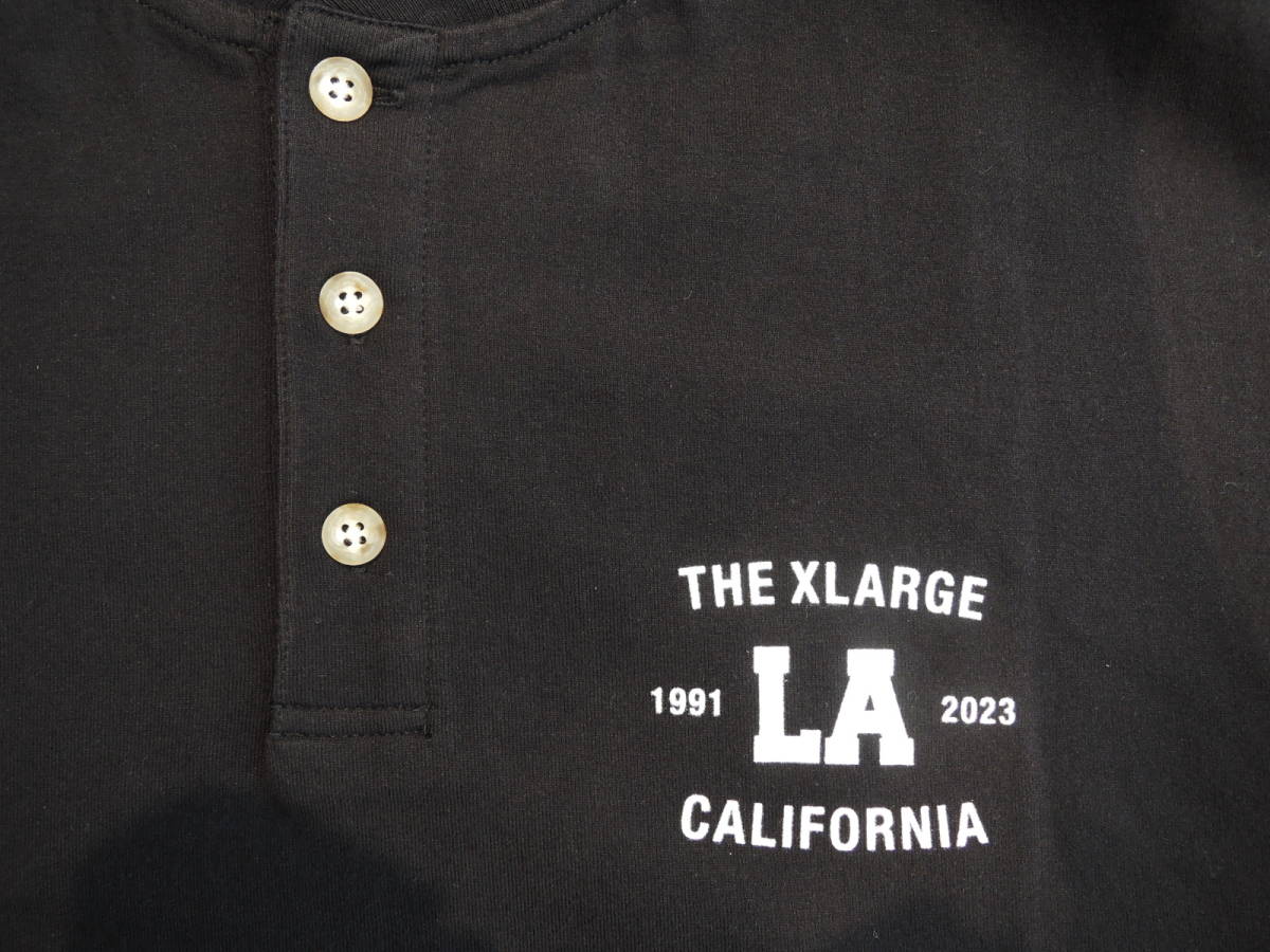 X-LARGE XLARGE XLarge COLLEGE LOGO HENLEY NECK S/S TEE застежка с планкой черный L популярный товар стоимость доставки \\230~ снижение цены!