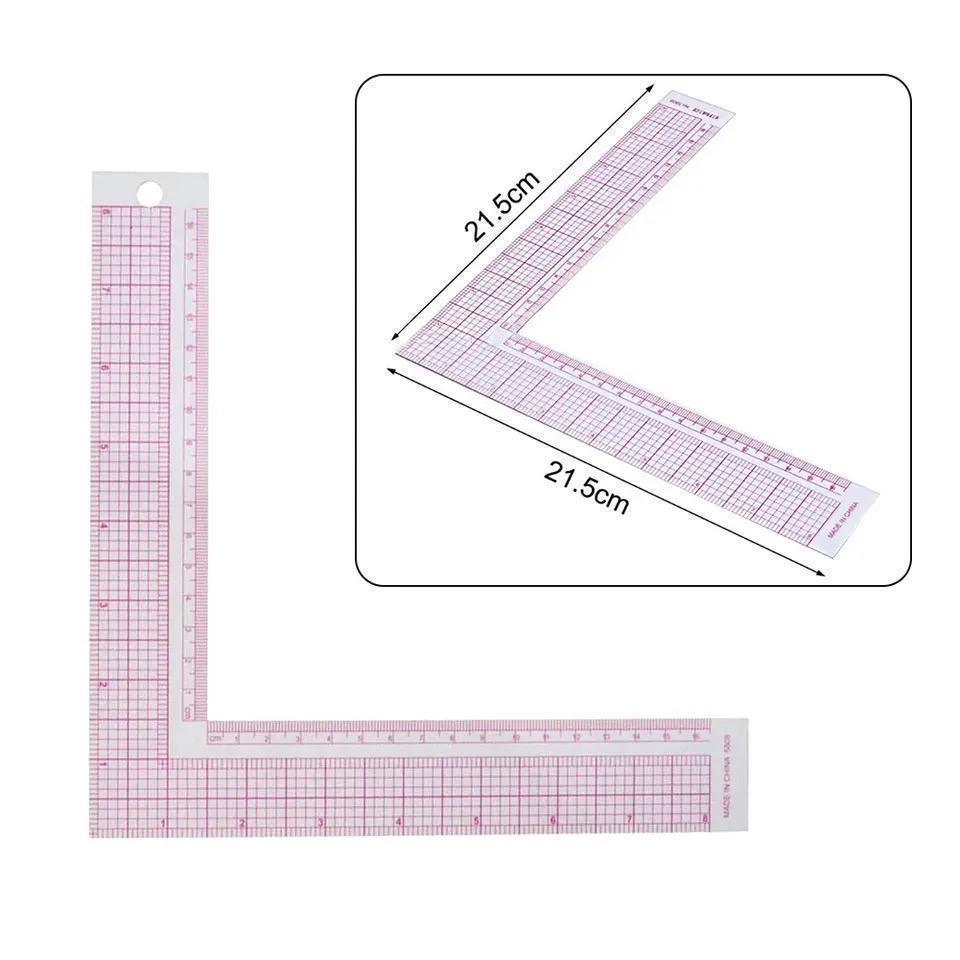 裁縫定規 L字型定規 ルーラー 裁縫用定規 直角定規 プラスチック 21.5cm_画像6