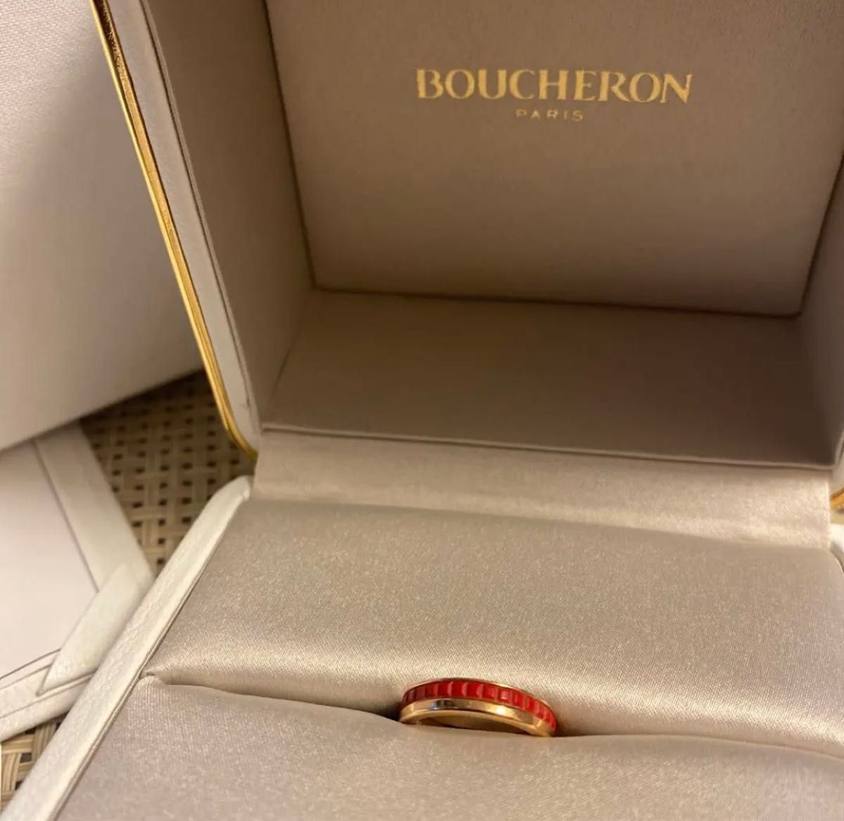 BOUCHERON 7号キャトルレッドリングハーフ