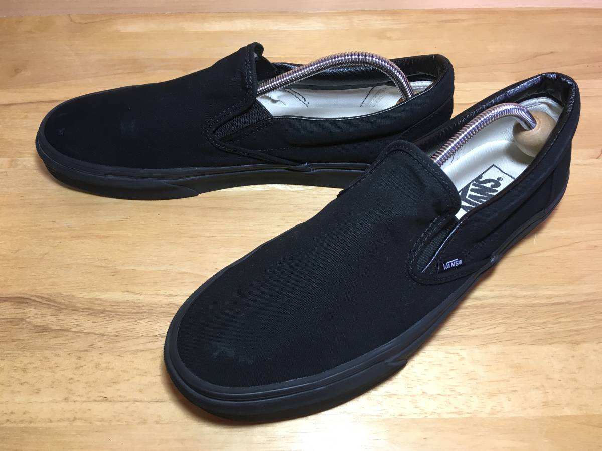 ★VANS バンズ US企画 slip on スリッポン 黒×黒 28.5cm Used 検 SK8 オールドスクール ERA スニーカー_画像1