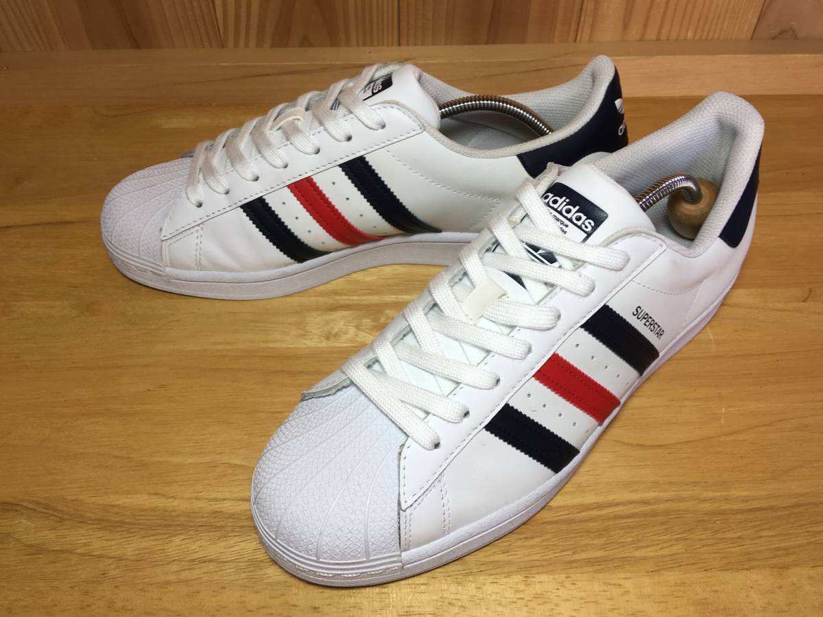 ★adidas アディダス SUPERSTAR スーパースター 白×紺×赤 トリコロール 2020年製 27.5cm 極美品 Used 検 80's スニーカー_画像1