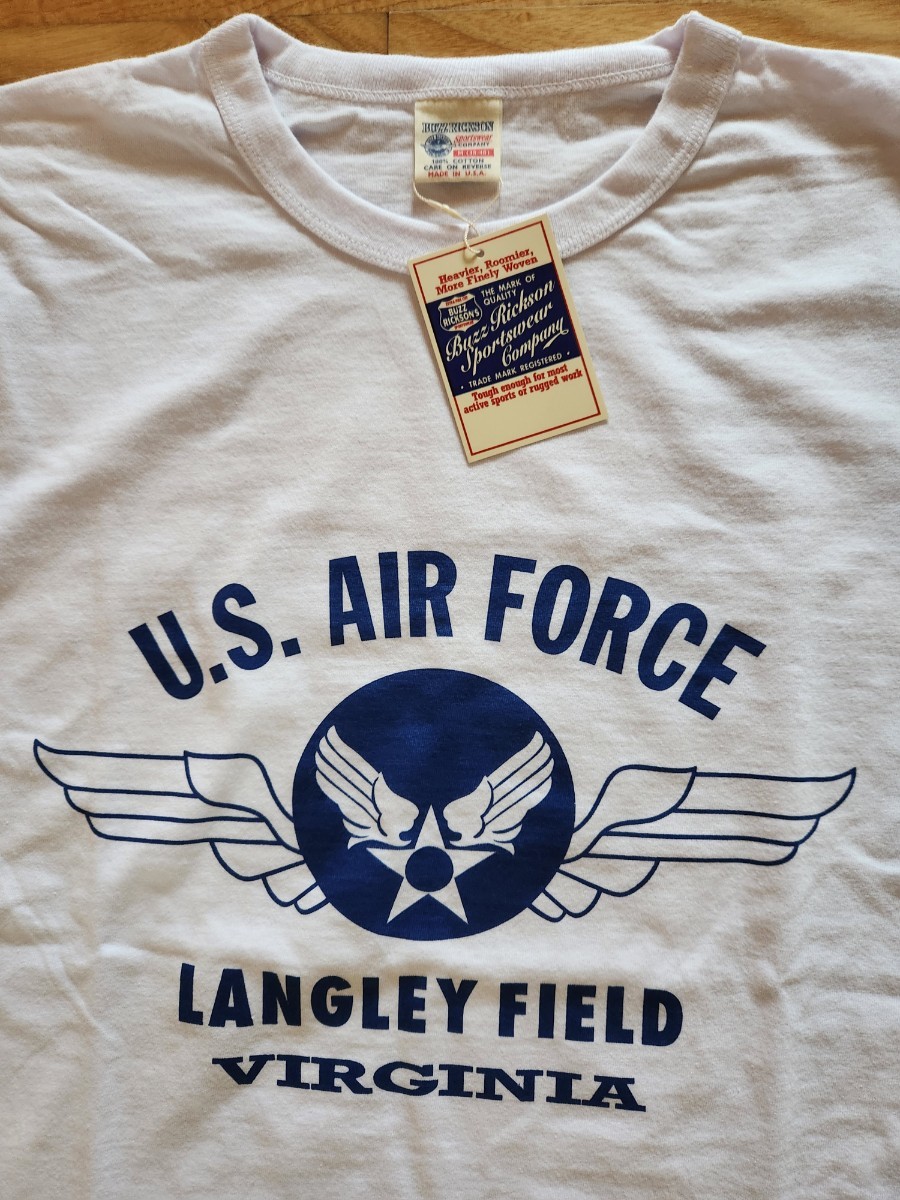 SALE! 送料込★東洋 BuzzRickson's バズリクソンズ BR69279 長袖Tシャツ　U.S.AIR FORCE 米軍　ミリタリー　LANGIEY FIELD ホワイト　M_画像1