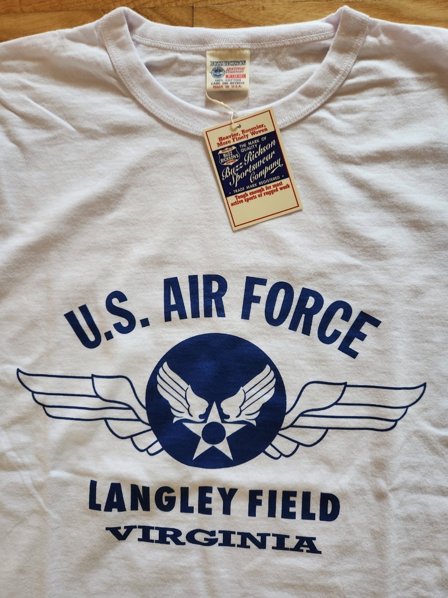 SALE!　送料込★東洋　BuzzRickson's バズリクソンズ　BR69279 長袖Tシャツ　U.S.AIR FORCE 米軍　ミリタリー　LANGIEY FIELD ホワイト　XL