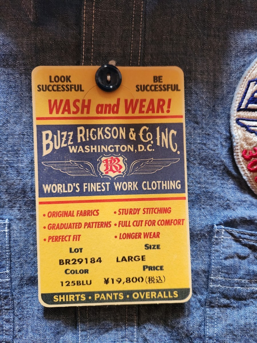 　送料込★東洋　BuzzRickson's バズリクソンズ　BR29184 30周年記念 BLUE CHAMBRAY WORK SHIRT 長袖シャンブレーシャツ ブルー　XL_画像5