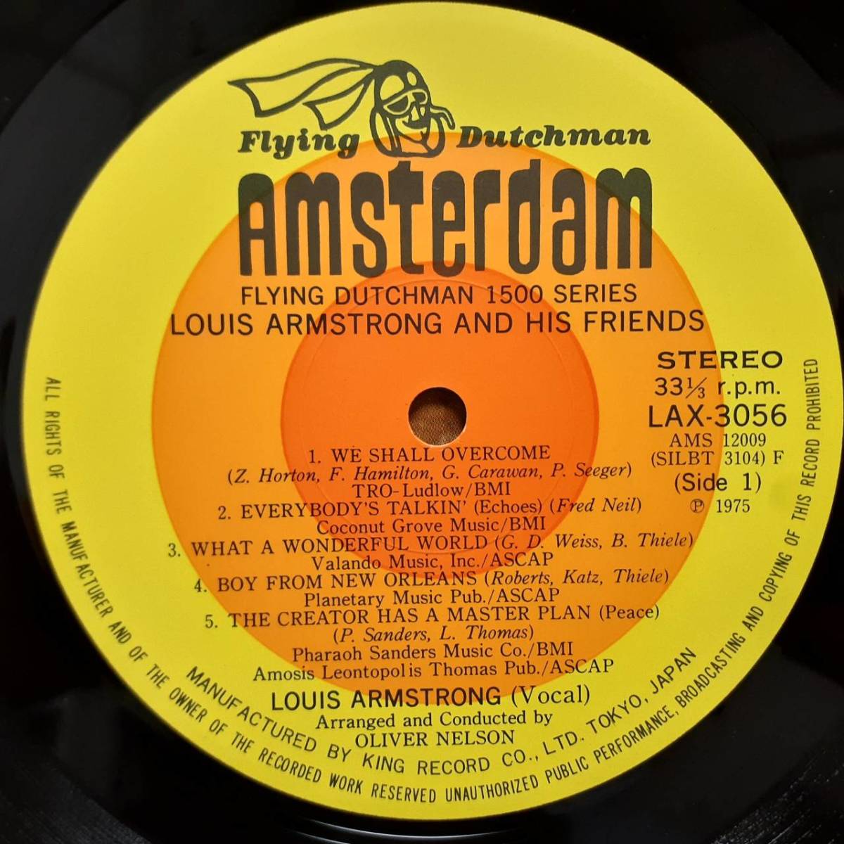 日本盤LP！Louis Armstrong And His Friends 1970年作の75年盤 Flying Dutchman LAX 3056 この素晴らしき世界 Pharoah Sanders Leon Thomas_画像2