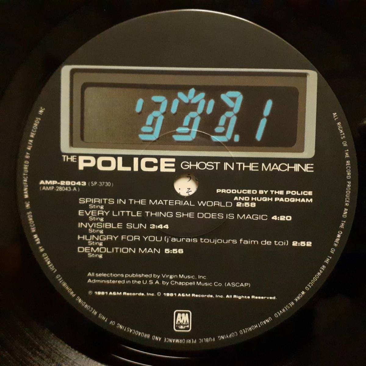 日本A&MオリジLP帯付き！Police / Ghost In The Machine 1981年 ALFA AMP-28043 高橋幸宏 (Yellow Magic Orchestra) 鈴木慶一 対談！YMO_画像2