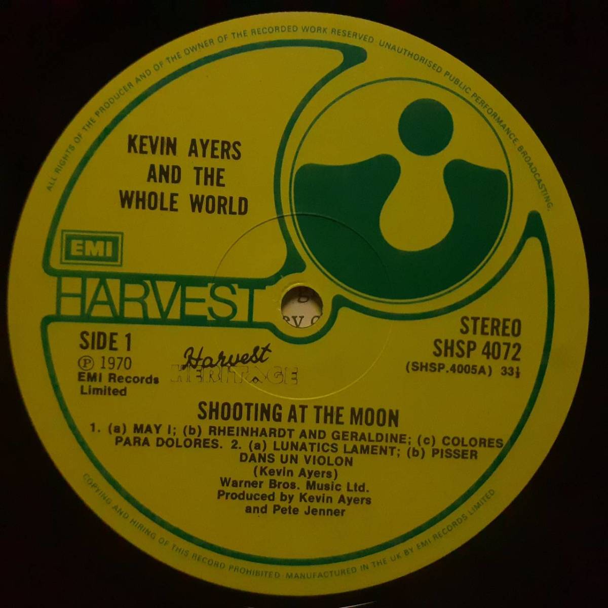 美品 英HARVEST盤2LP！Kevin Ayers / The Joy Of A Toy & Shooting At The Moon 1975年 SHDW407 Soft Machine Mike Oldfield Robert Wyatt_画像7