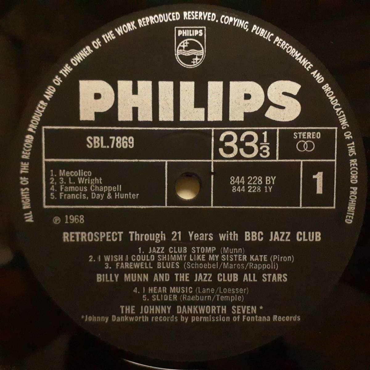 英PHILIPSオリジLP！Don Rendell, Tubby Hayes, Dick Morrissey, V.A./Retrospect Through 21 Years With BBC Jazz Club 1968年 SBL 7869_画像2