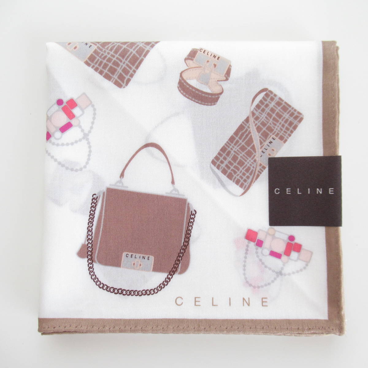 ■未使用　CELINE セリーヌ　ハンカチ　バッグ柄■_画像1