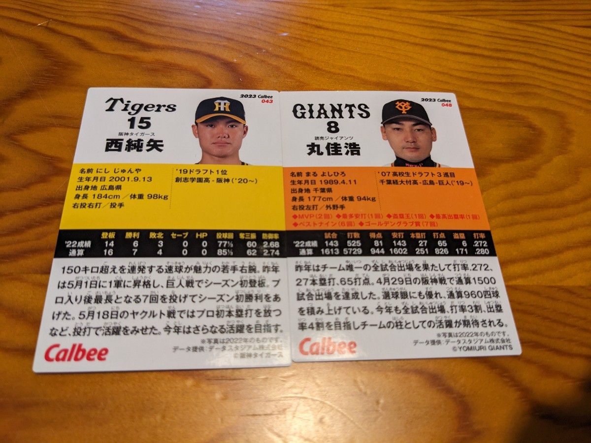 カルビープロ野球チップス2023　西選手＆丸選手