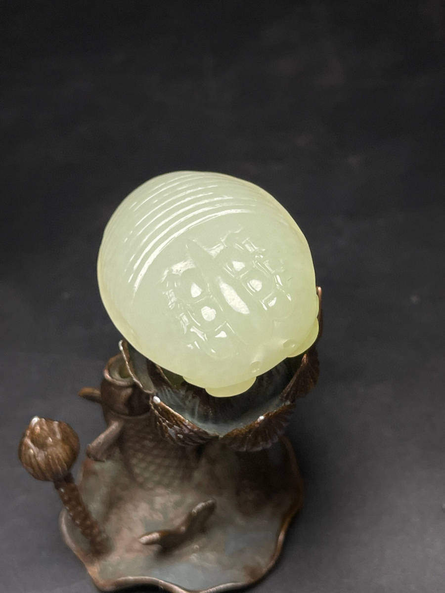 蔵友館蔵品・和田玉製・細密彫・玉祖】・希少珍品・置物・賞物・中国