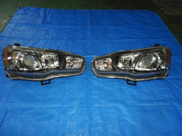 5 CZ4A エボ 10 X 純正 キセノン ヘッドライト 左右 ヘッド ランプ HID ASSY ランサー エボリューション 4B11 ターボ SST ランエボ CY4Aの画像1