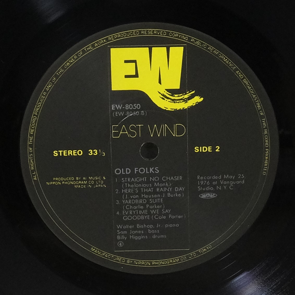 美品 帯付き LPレコード OLD FOLKS オールド・フォークス ウォルター・ビショップ Jr. EW-8050 EAST WIND