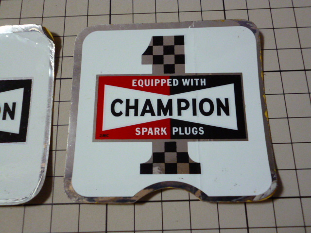  regular goods CHAMPION sticker 2 sheets that time thing. (78×75mm) Champion spark-plug 