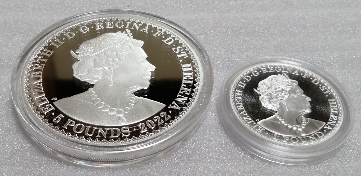 5オンス セントヘレナ 2022 ゴシック クラウン 銀貨 ポートレート