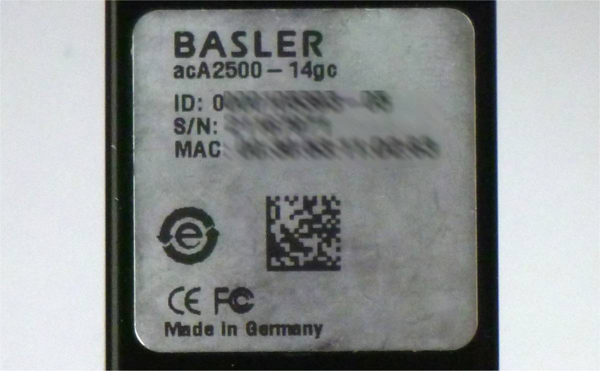 ★ Basler/バスラ―　GigEカメラ acA2500-14gc　カラーCMOS　2592x1942　500万画素　14.6fps　1/2.5”　Cマウント　FA産業用　動作確認_画像2