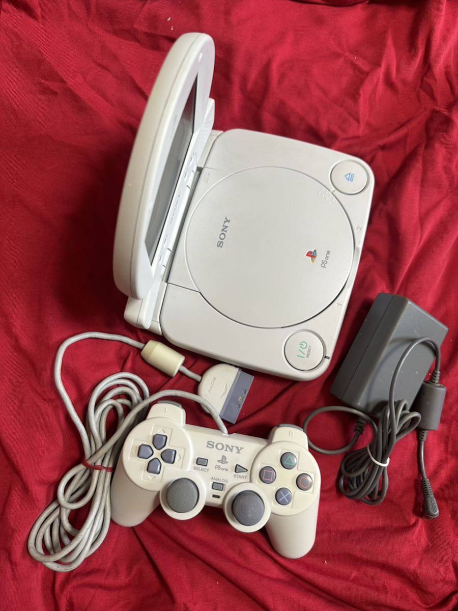 PSone SCPH-100 本体一式＋LCD液晶モニター SCPH-130 COMBO SONY ソニー PlayStation one プレイステーション　コントローラー n_画像7