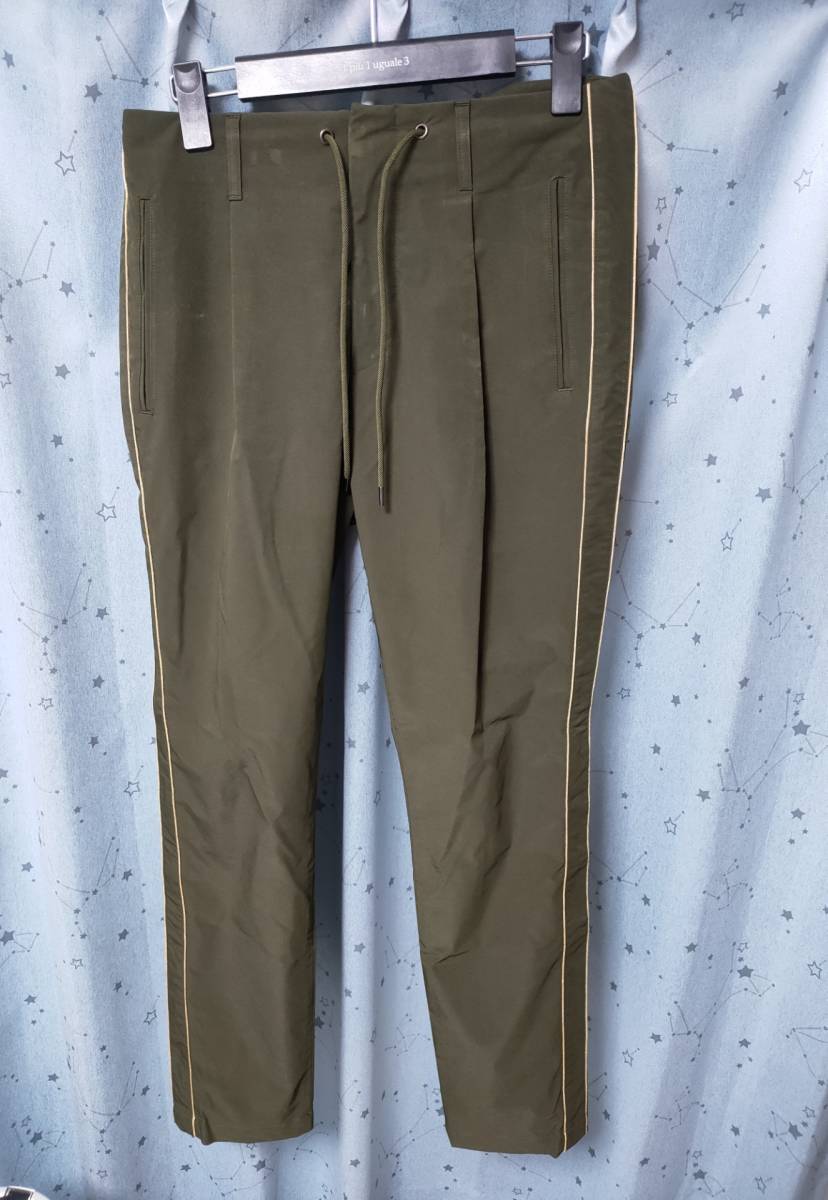 junhashimoto SIDE STRIPE PANTS サイドラインパンツ カーキ ポリエステル ナイロン 2019モデル 定価32,400円_画像1