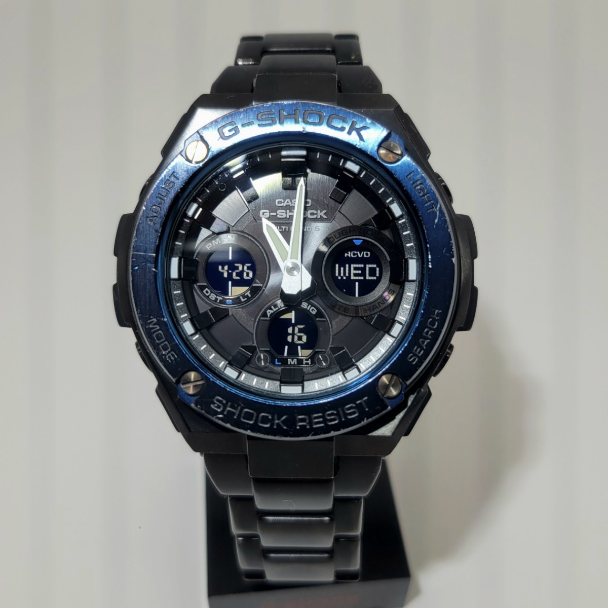 稼働品【電波ソーラー】CASIO G-SHOCK GST-W110BD ジースチール G