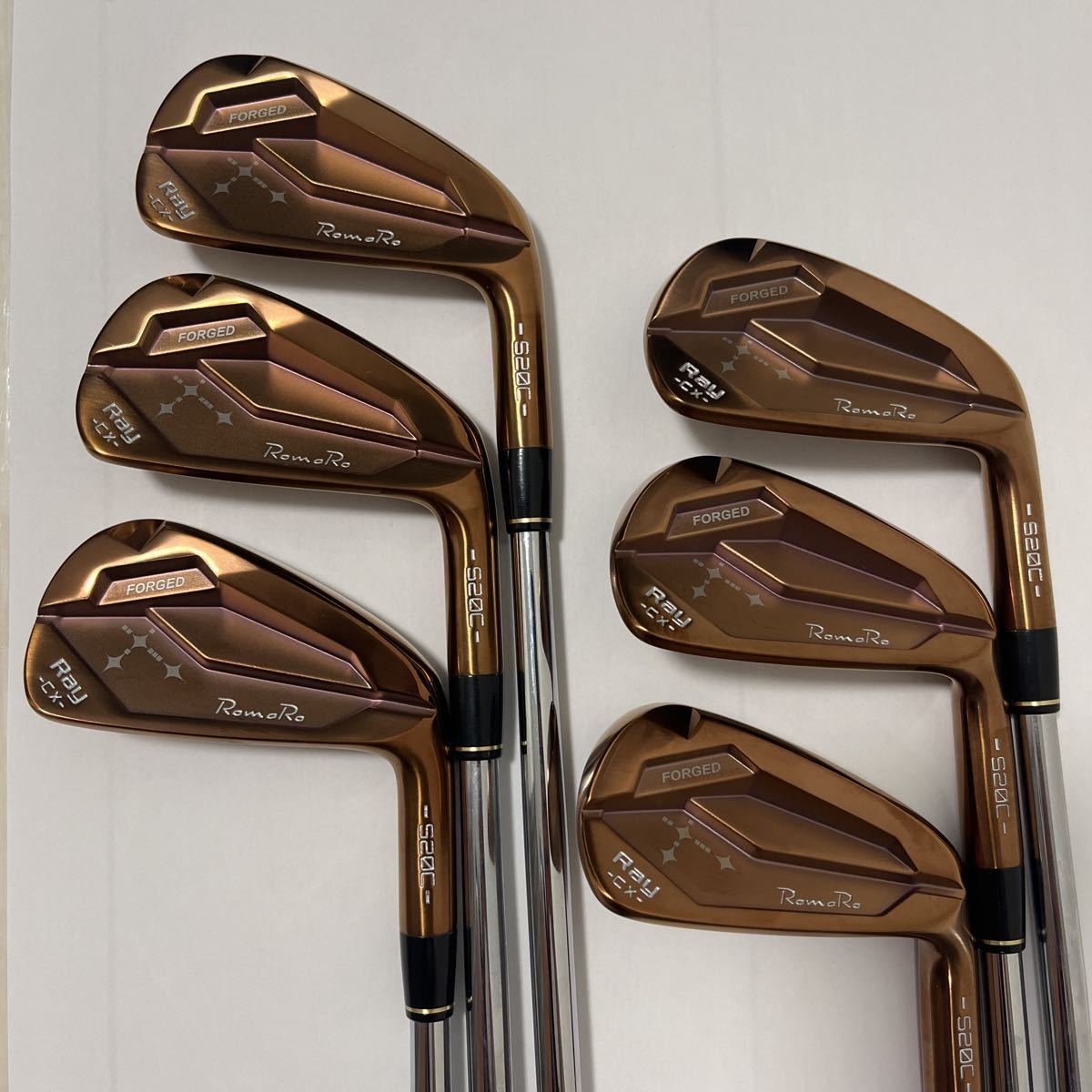 美品限定ロマロRomaRo Ray CX S20C 銅IP仕上げアイアン5-PW 6本DG120(S