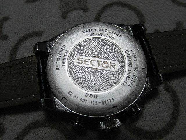 《美品》SECTOR　セクター280　腕時計　型押し 本革ベルト(新品)　スイス　100M　可動品　（※洗浄・除菌・殺菌・抗菌済み）_画像7
