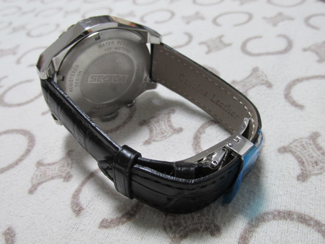 《美品》SECTOR　セクター280　腕時計　型押し 本革ベルト(新品)　スイス　100M　可動品　（※洗浄・除菌・殺菌・抗菌済み）_画像6