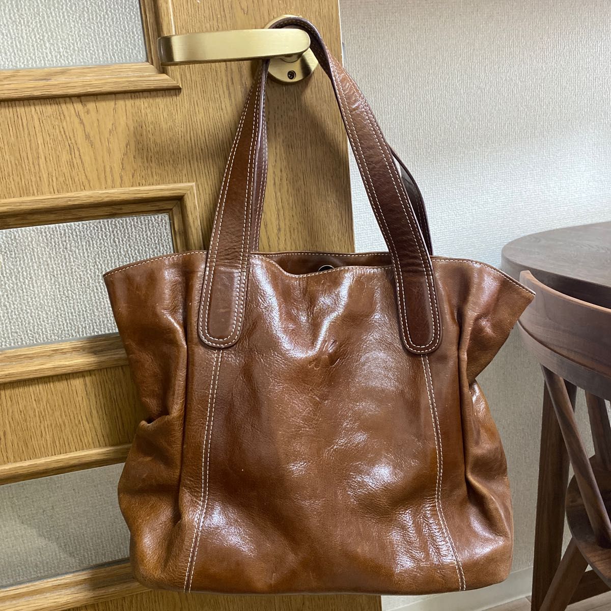 本革キタムラ トートバッグ ダークブラウン