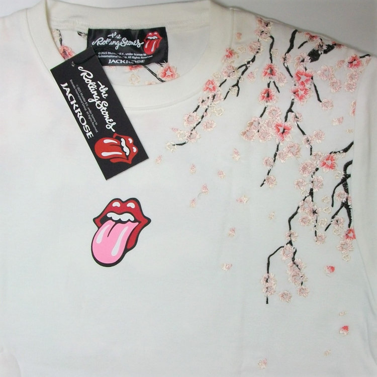 THE ROLLING STONES×JACK ROSE コラボ半袖Tシャツ 523565 オリエンタルフラワー ホワイト XXL 3L 2XL ザ・ローリングストーンズ_画像4