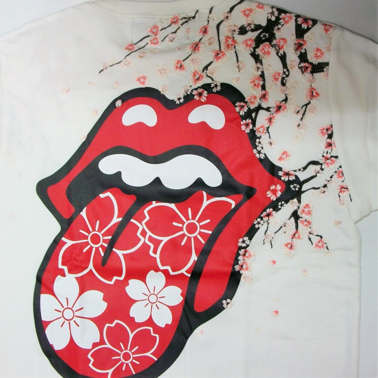 THE ROLLING STONES×JACK ROSE コラボ半袖Tシャツ 523565 オリエンタルフラワー ホワイト M ザ・ローリングストーンズ×ジャックローズ_画像3