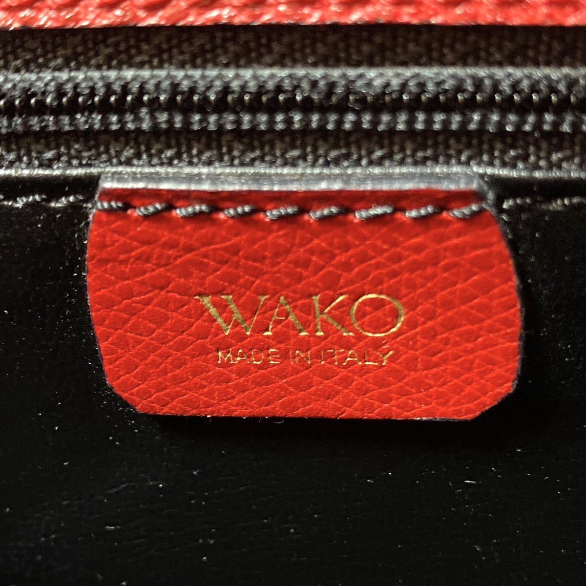 極美品 WAKO ワコウ 銀座 和光 サフィアーノ レッド ゴールド金具 レザー 2WAY ハンドバッグ トートバッグ ショルダーバッグ _画像10