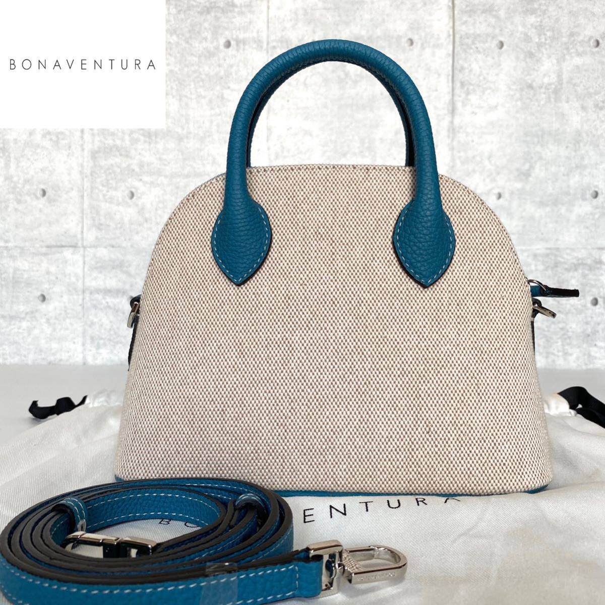 美品 BONAVENTURA Canvas Mini Emma Bag エマ ボナベンチュラ レザー