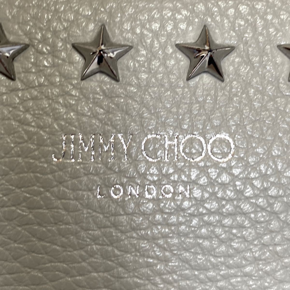 美品 JIMMY CHOO ジミーチュウ PEGASI CAMERA BAG 定価141,900円 グレー スタースタッズ ハンドバッグ トート ショルダーバッグ レザー