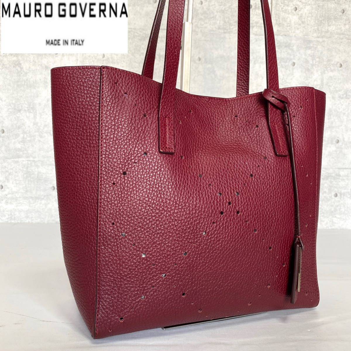 美品 MAURO GOVERNA マウロゴヴェルナ マウロゴベルナ BORSA6232 ショルダーバッグ ハンドバッグ トートバッグ トリヨンレザー イタリア製