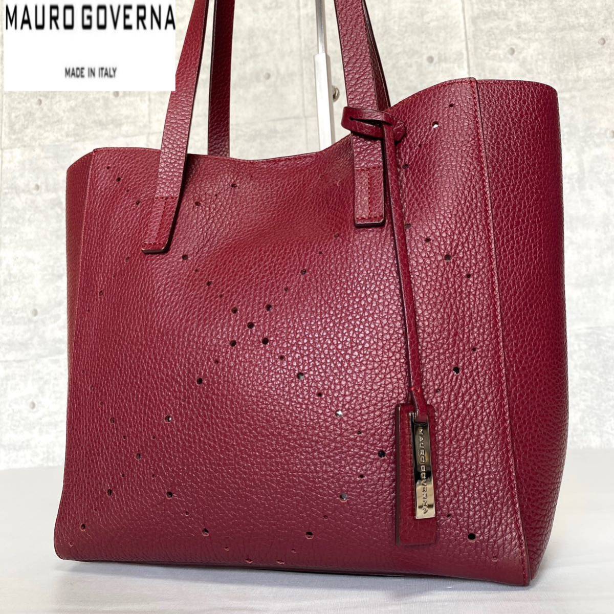 美品 MAURO GOVERNA マウロゴヴェルナ マウロゴベルナ BORSA6232 ショルダーバッグ ハンドバッグ トートバッグ トリヨンレザー イタリア製